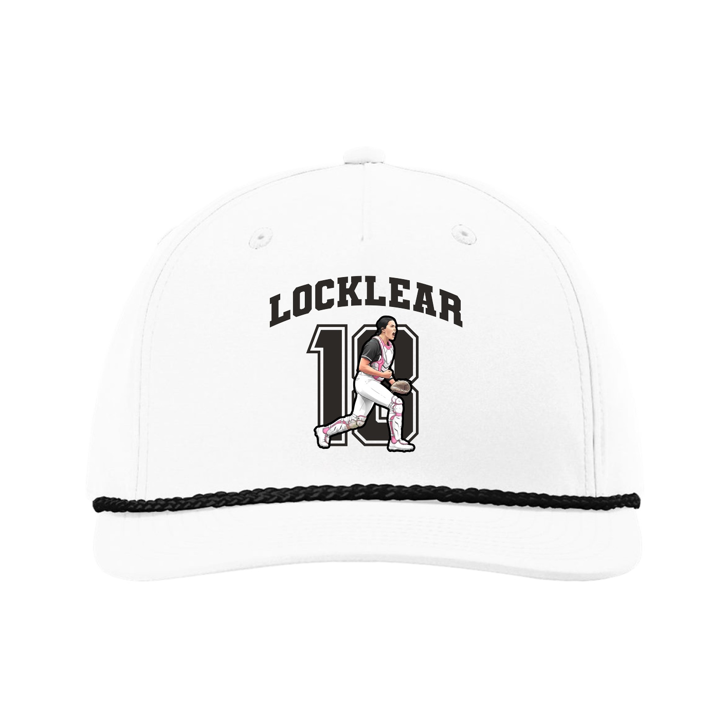 Five-Panel Classic Rope Cap — Number in White