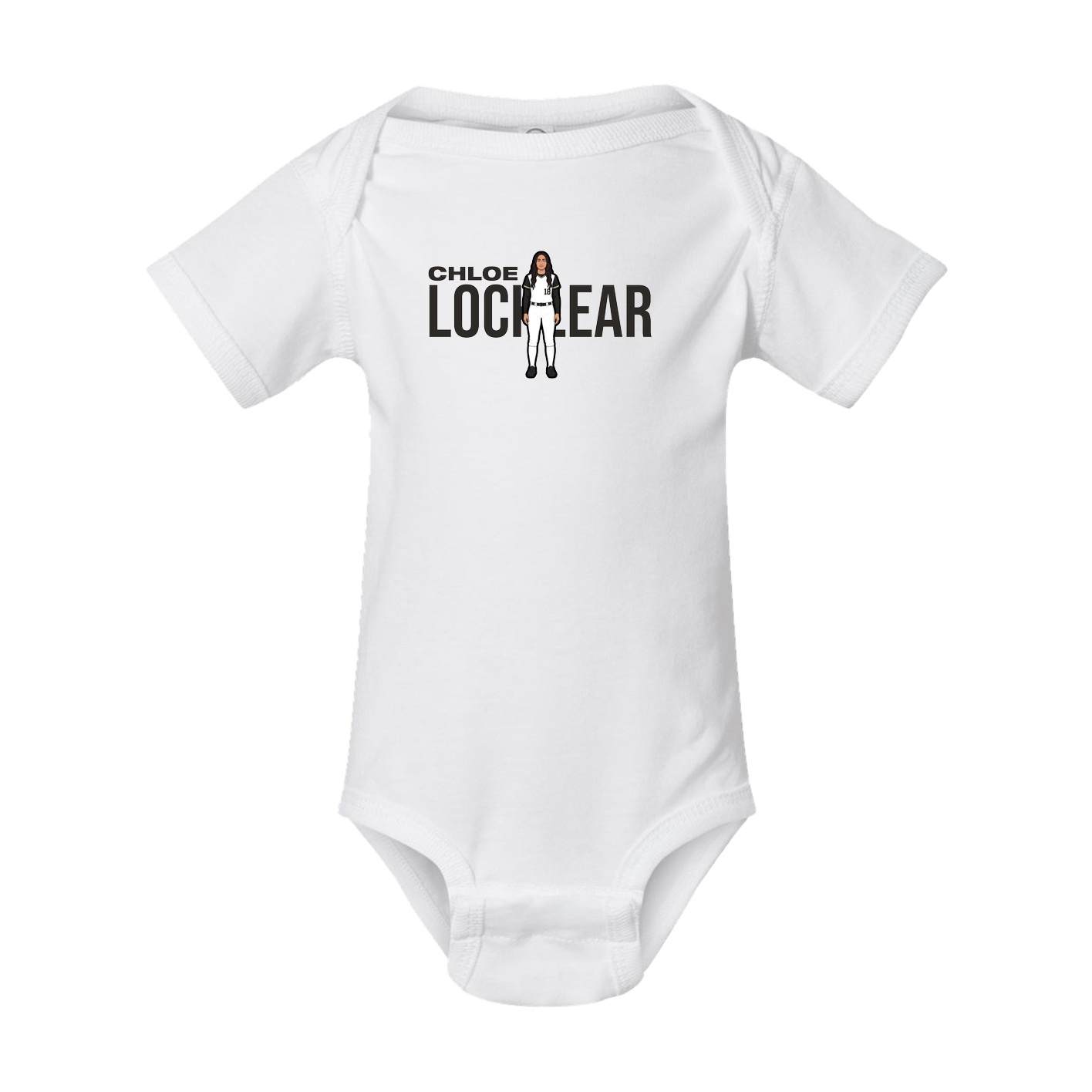 Baby Onesie — Player Name in White