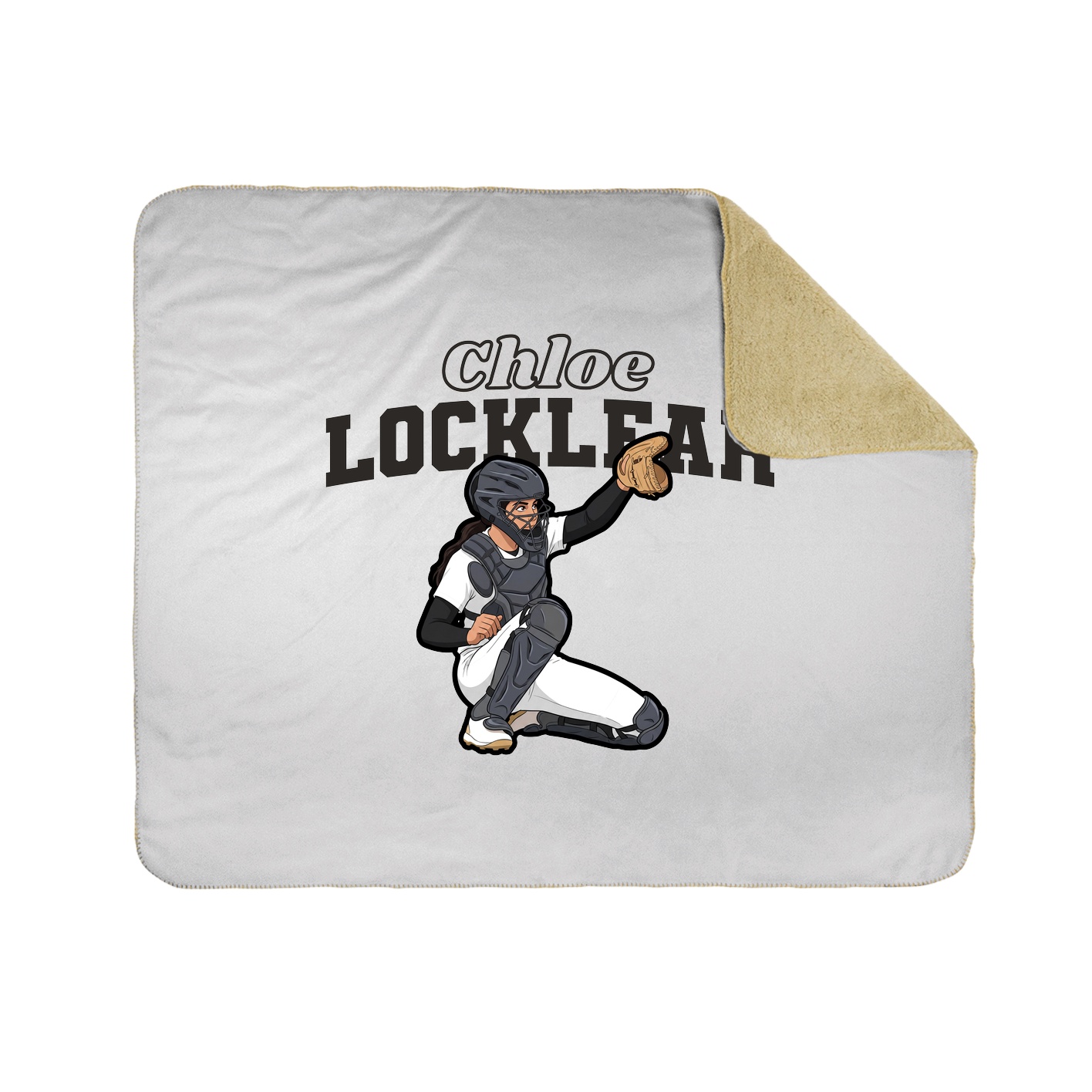Throw Blanket — Name Arch in White