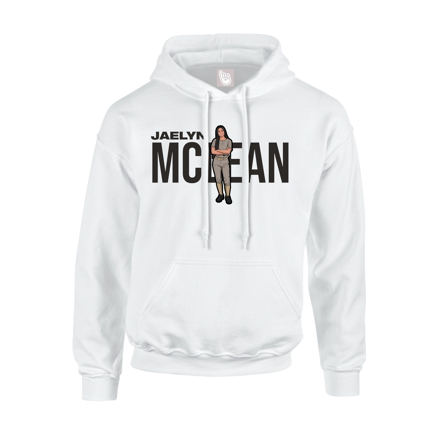 Youth Hoodie — Player Name in White