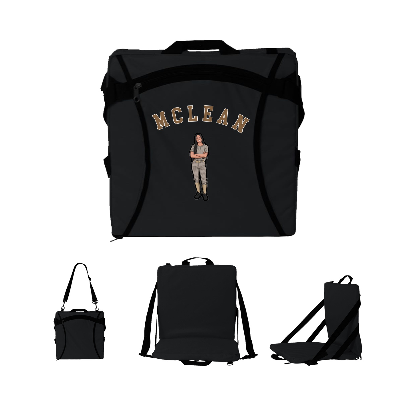 Folding Stadium Seat — Shirsey Arch in Black