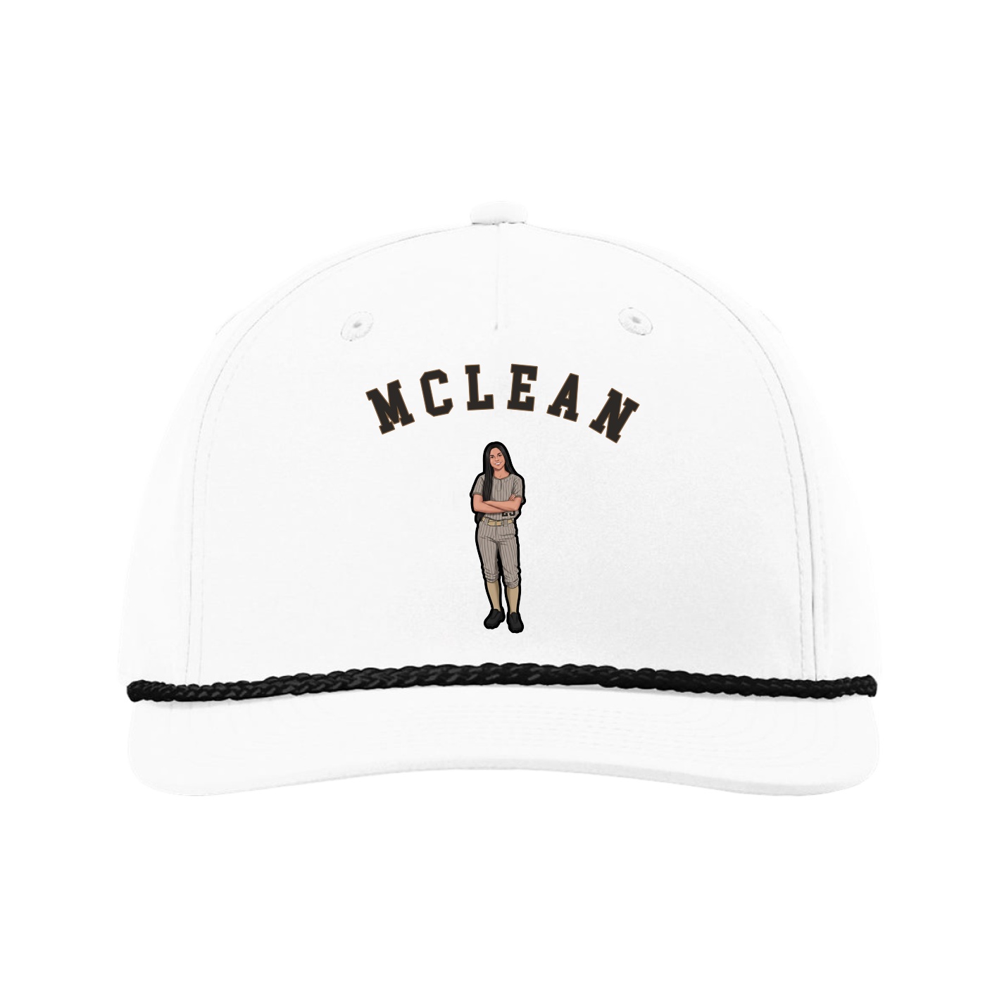 Five-Panel Classic Rope Cap — Shirsey Arch in White