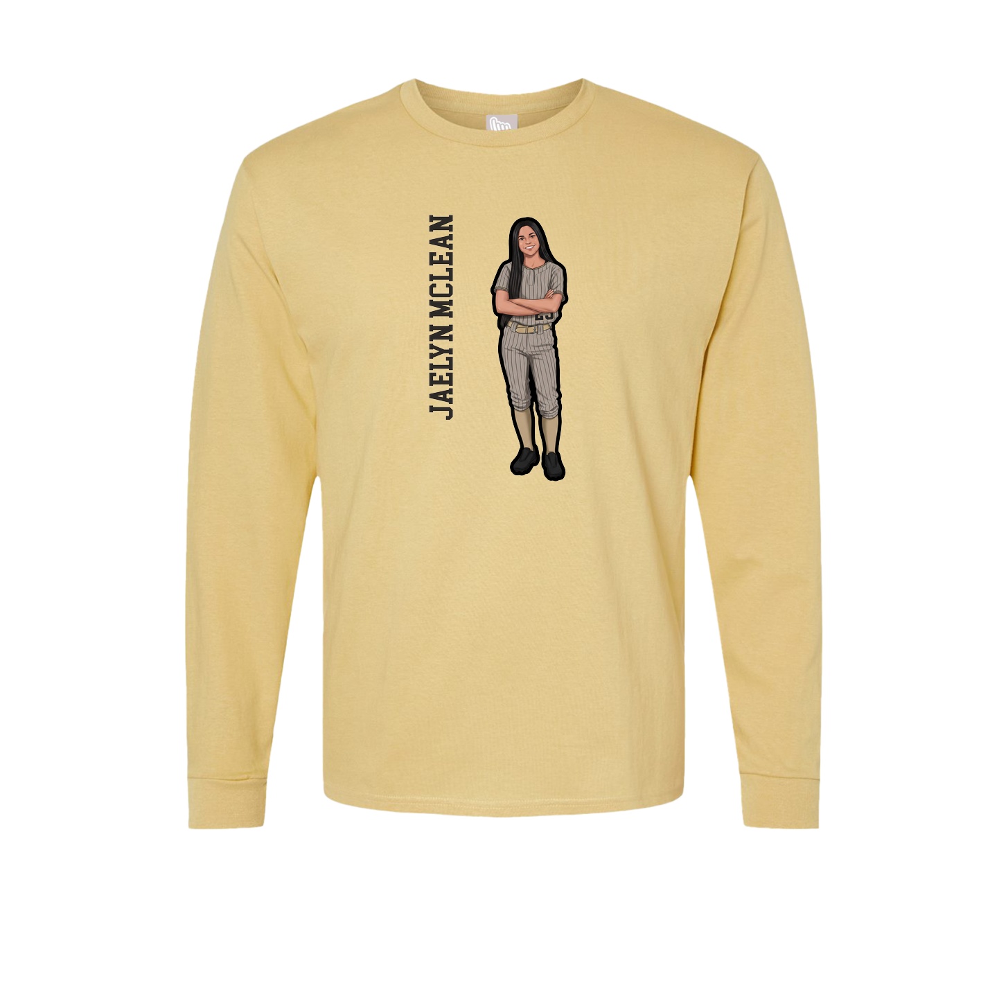 Long Sleeve Tee — Name Vertical in Vegas Gold
