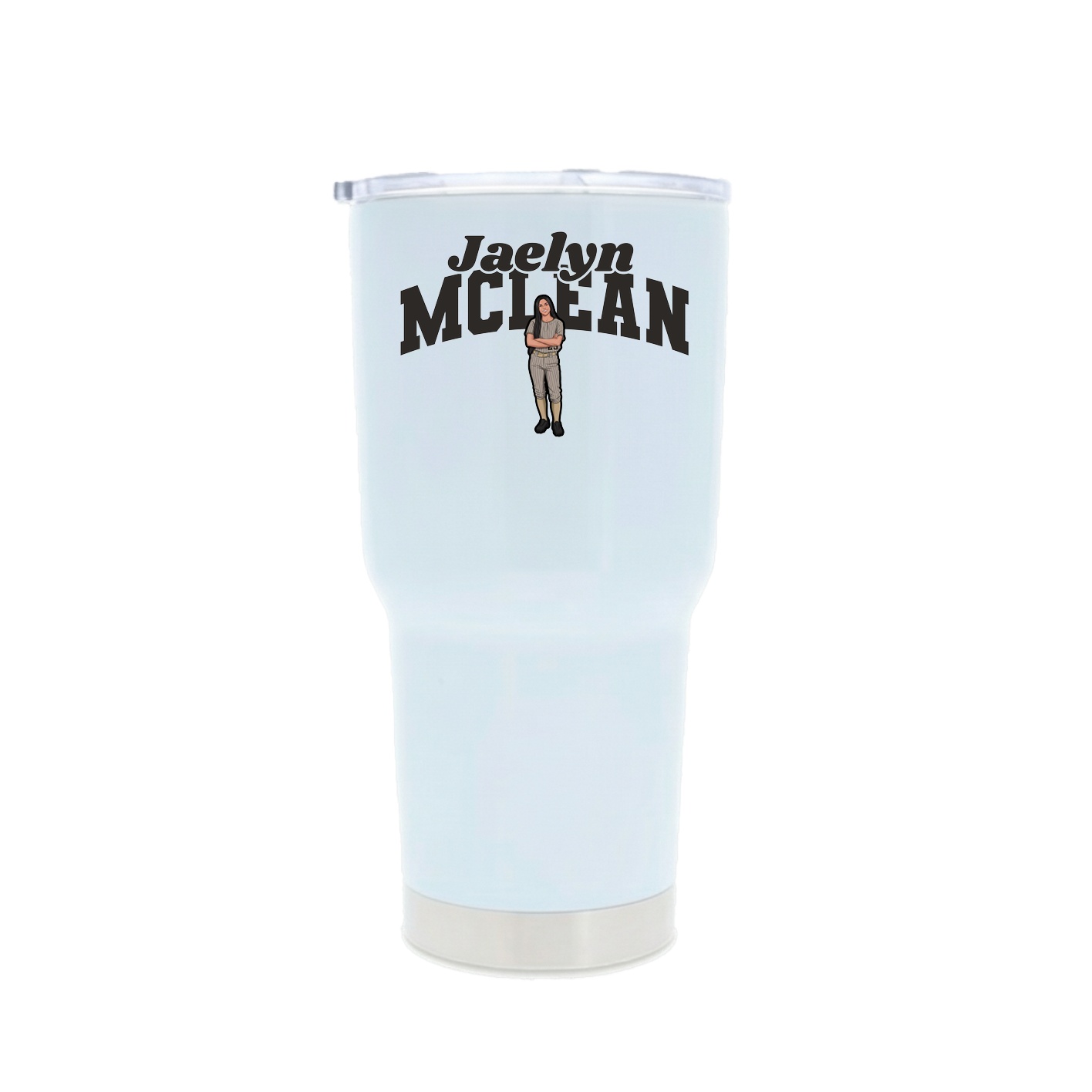 30oz Stainless Steel Tumbler — Signature Arch in White