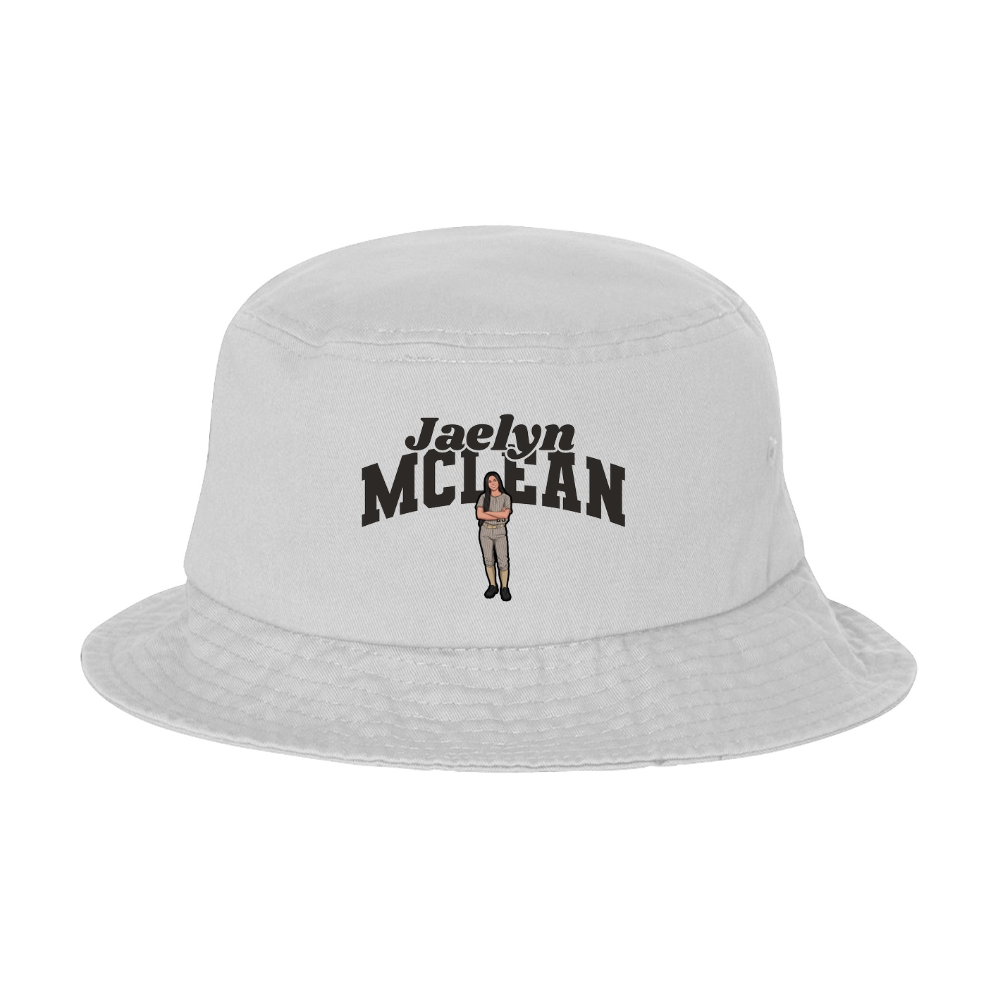 Bucket Cap — Signature Arch in White