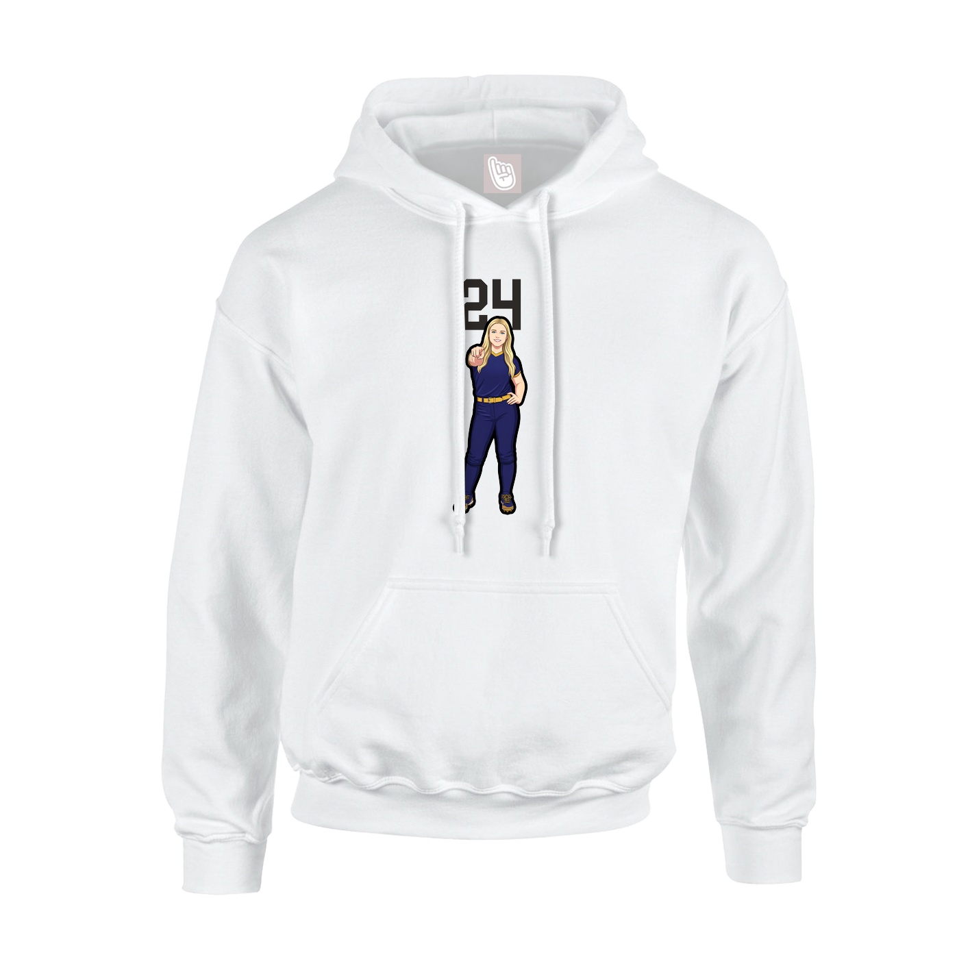 Hoodie — Number Top in White