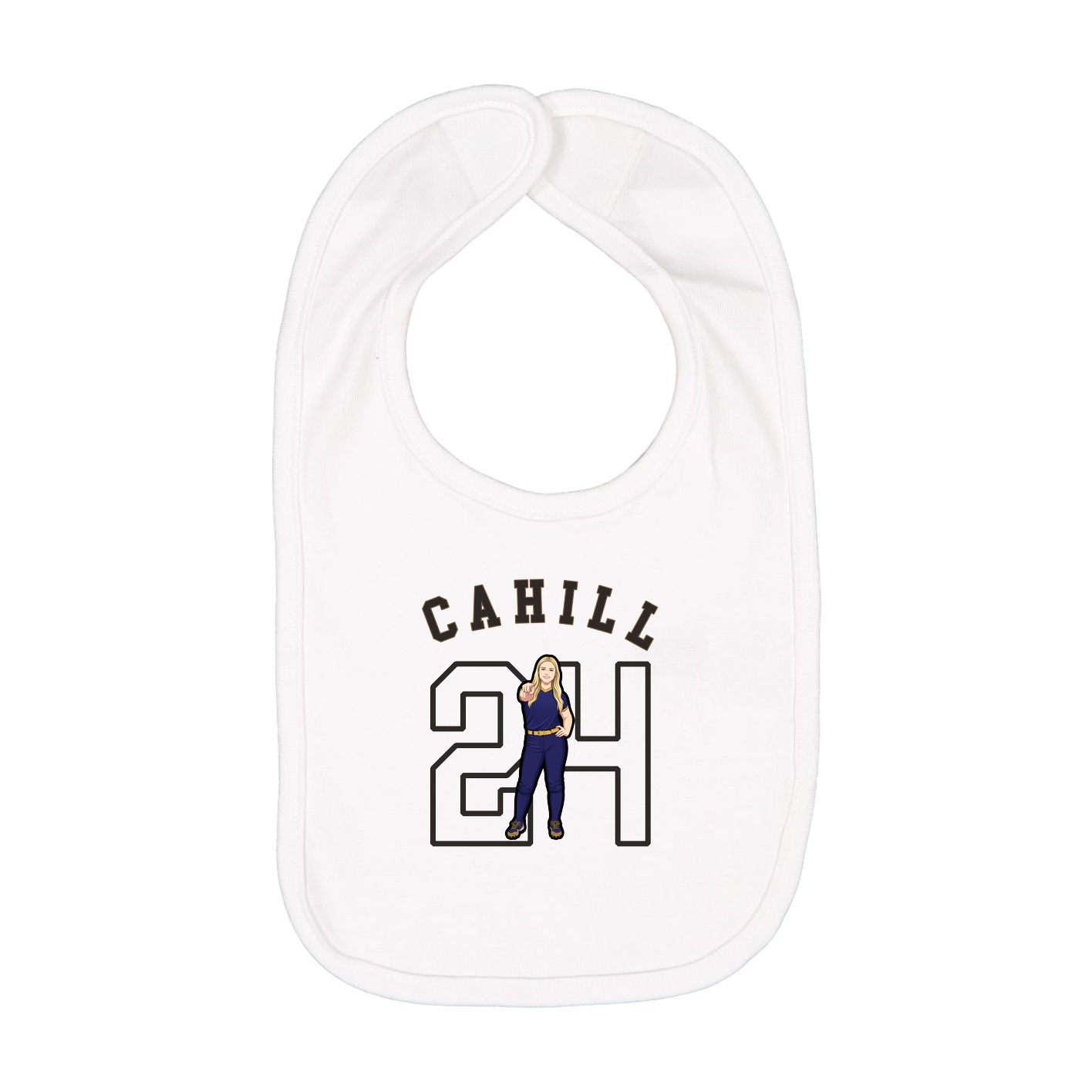 Infant Bib — Shirsey Arch in White