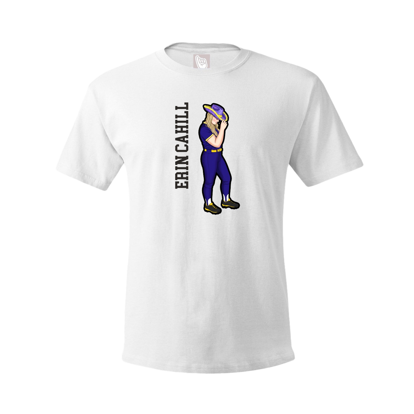 Tee — Name Vertical in White