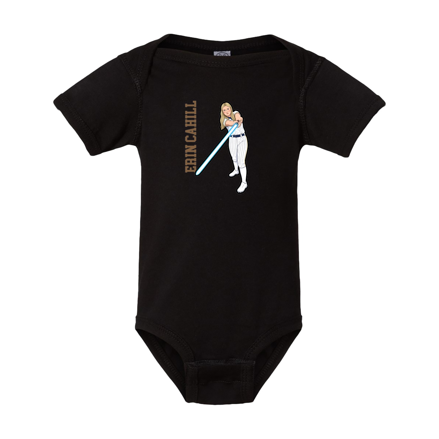 Baby Onesie — Name Vertical in Black