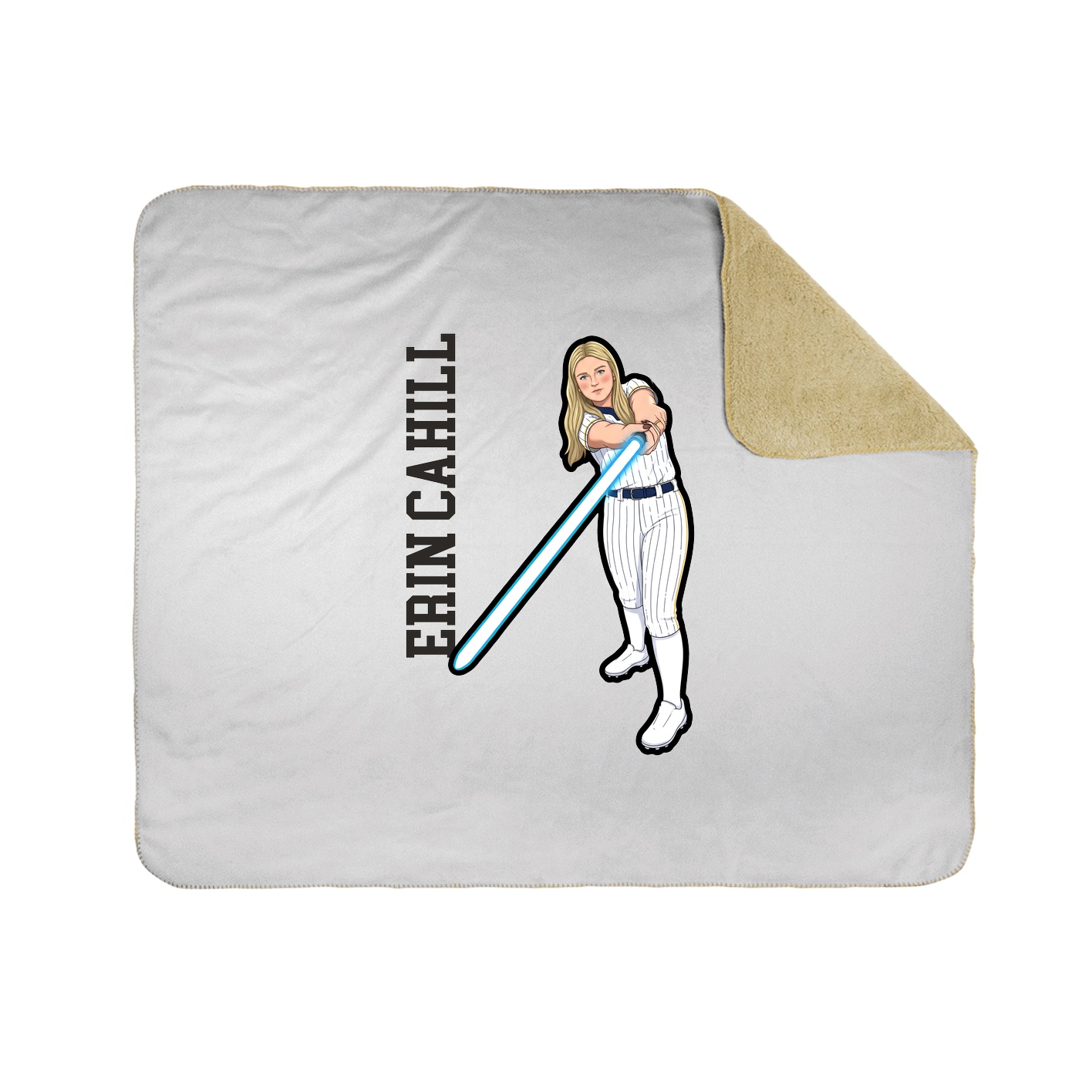 Throw Blanket — Name Vertical in White