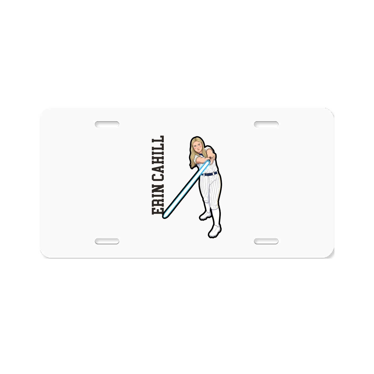 License Plate — Name Vertical in Classic