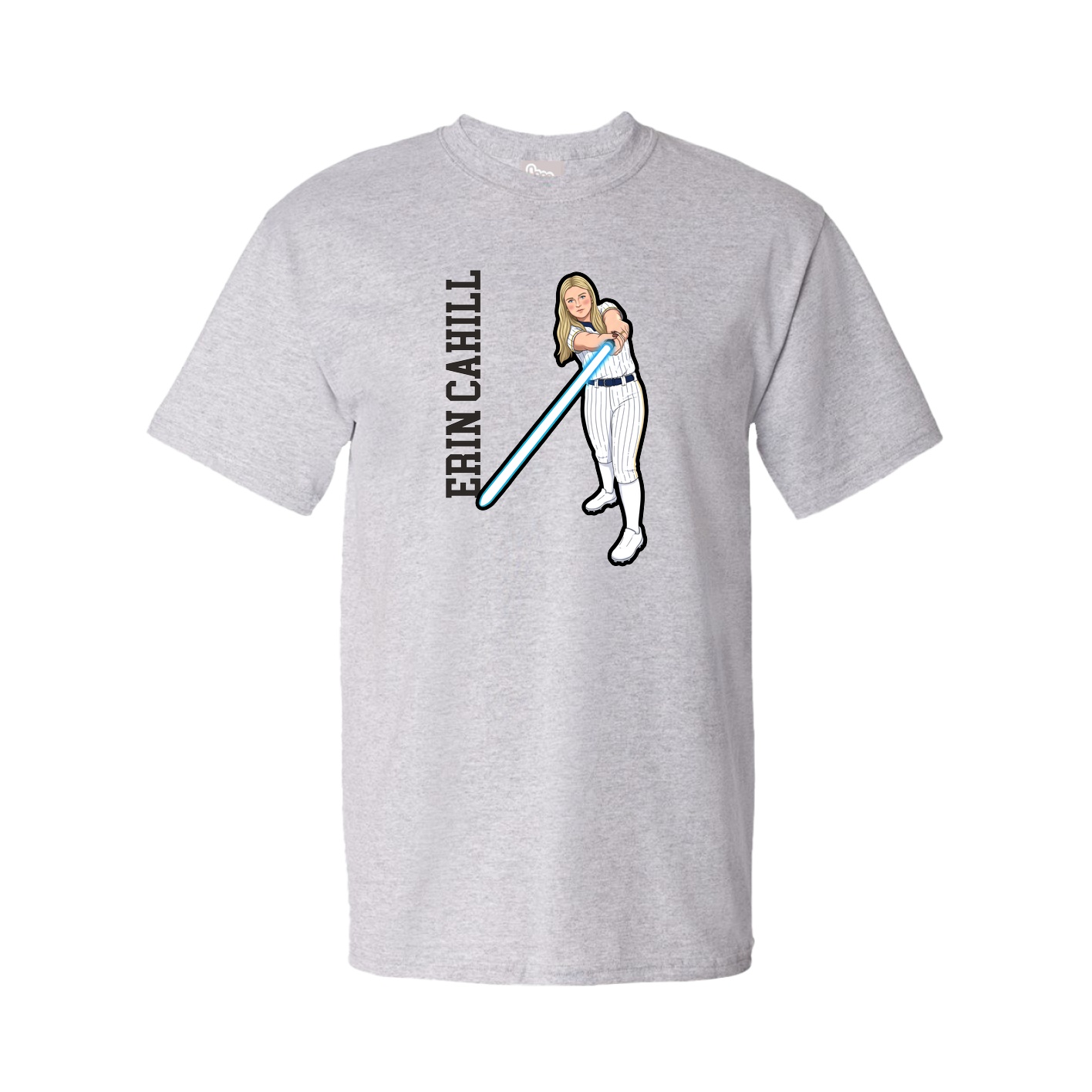 Tee — Name Vertical in Grey