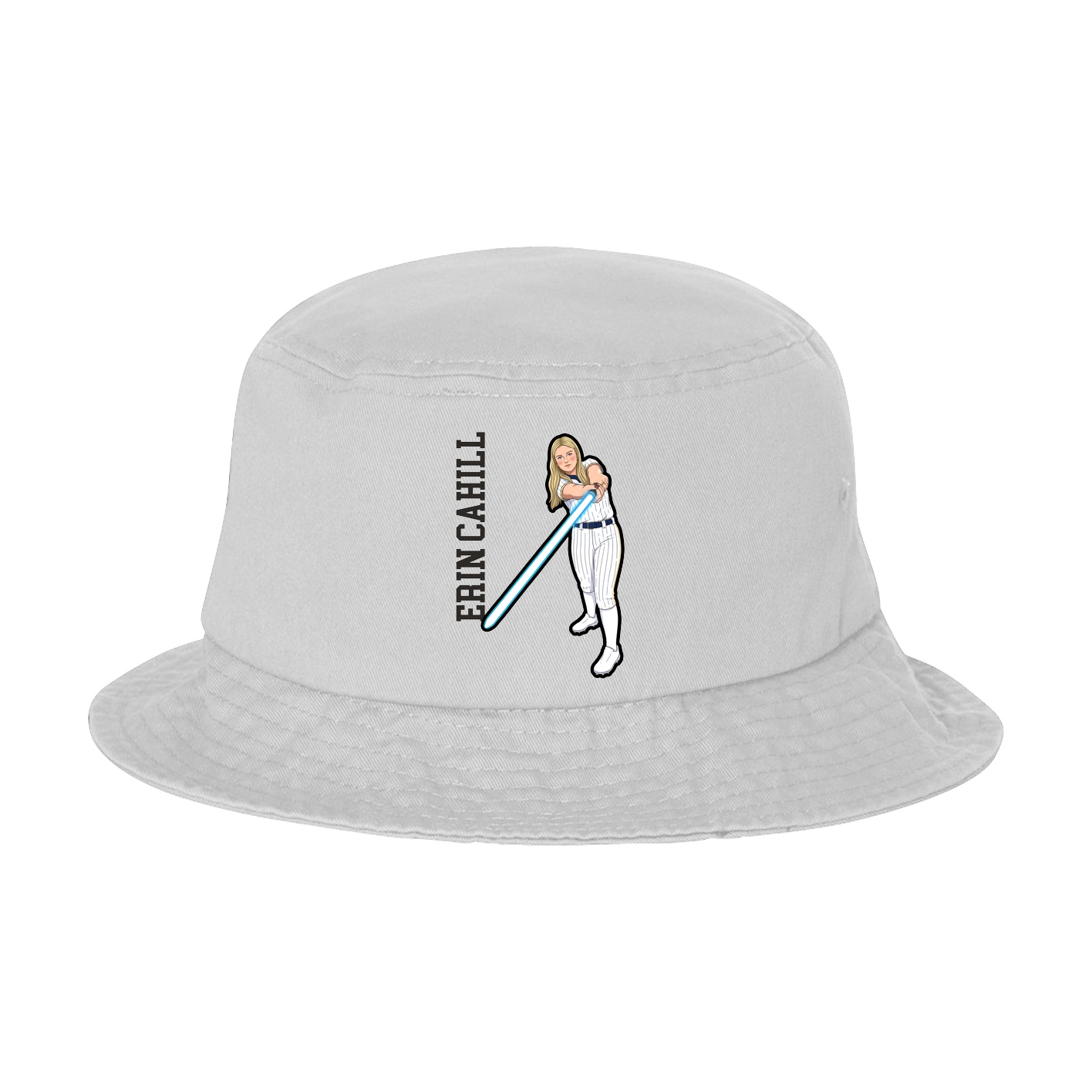 Bucket Cap — Name Vertical in White