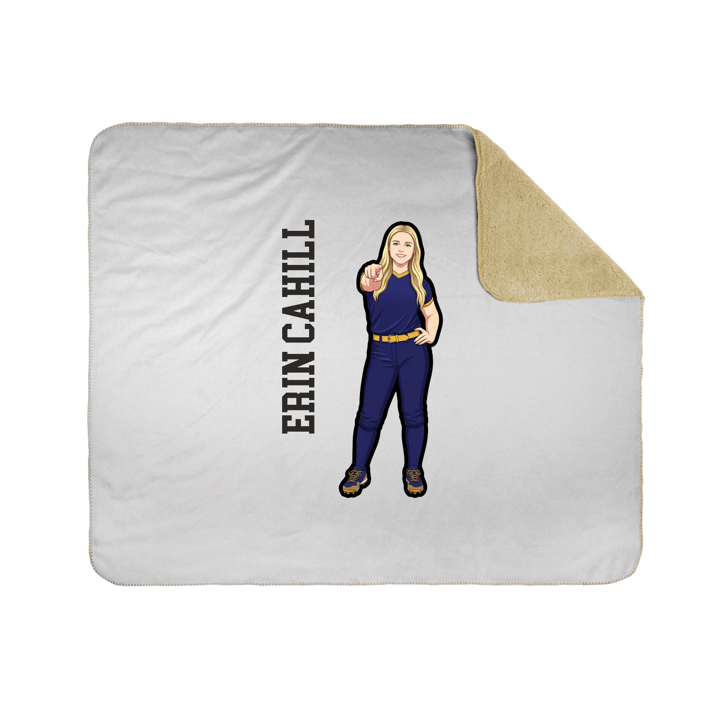 Throw Blanket — Name Vertical in White
