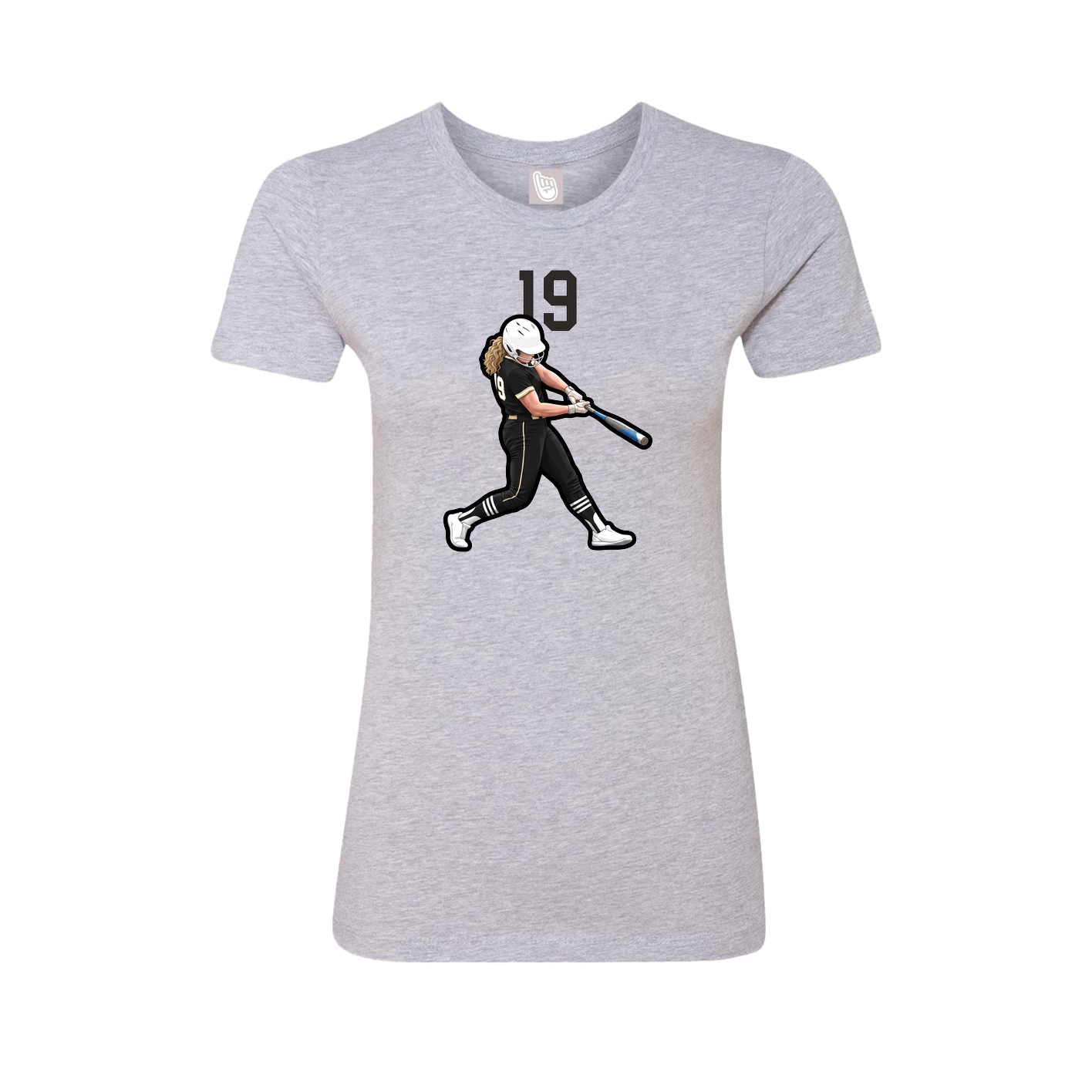 Womens Tee — Number Top in Grey