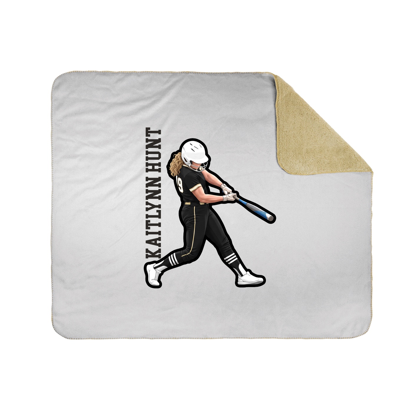 Throw Blanket — Name Vertical in White