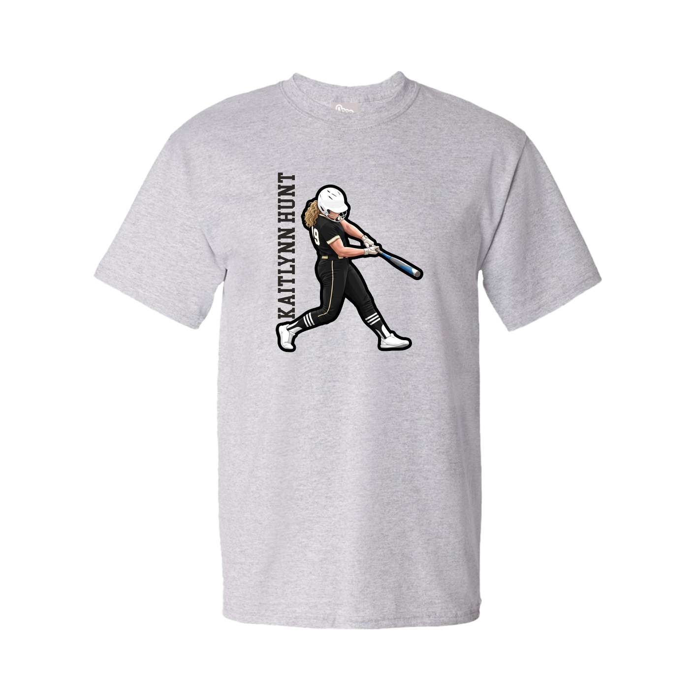 Youth Tee — Name Vertical in Grey