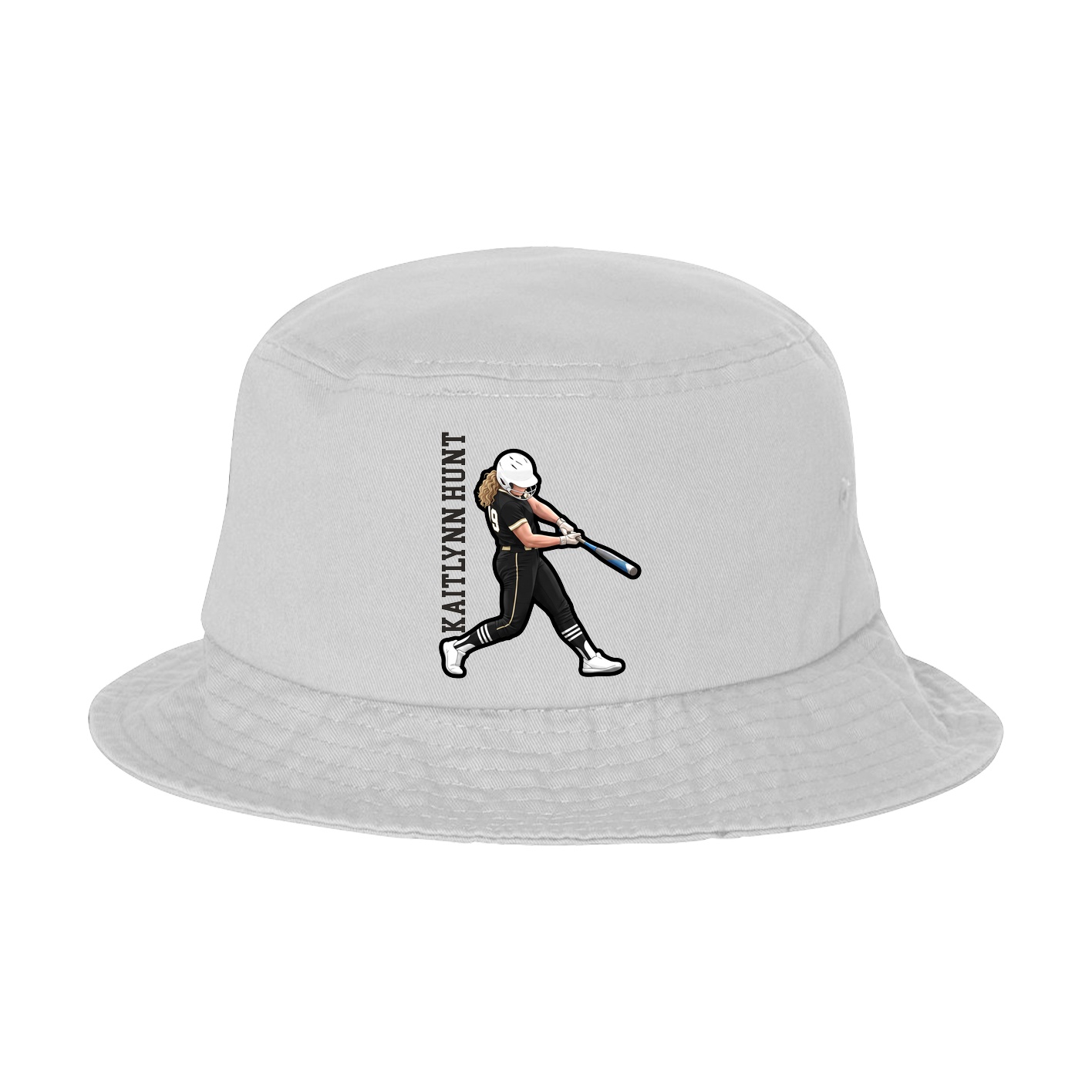 Bucket Cap — Name Vertical in White