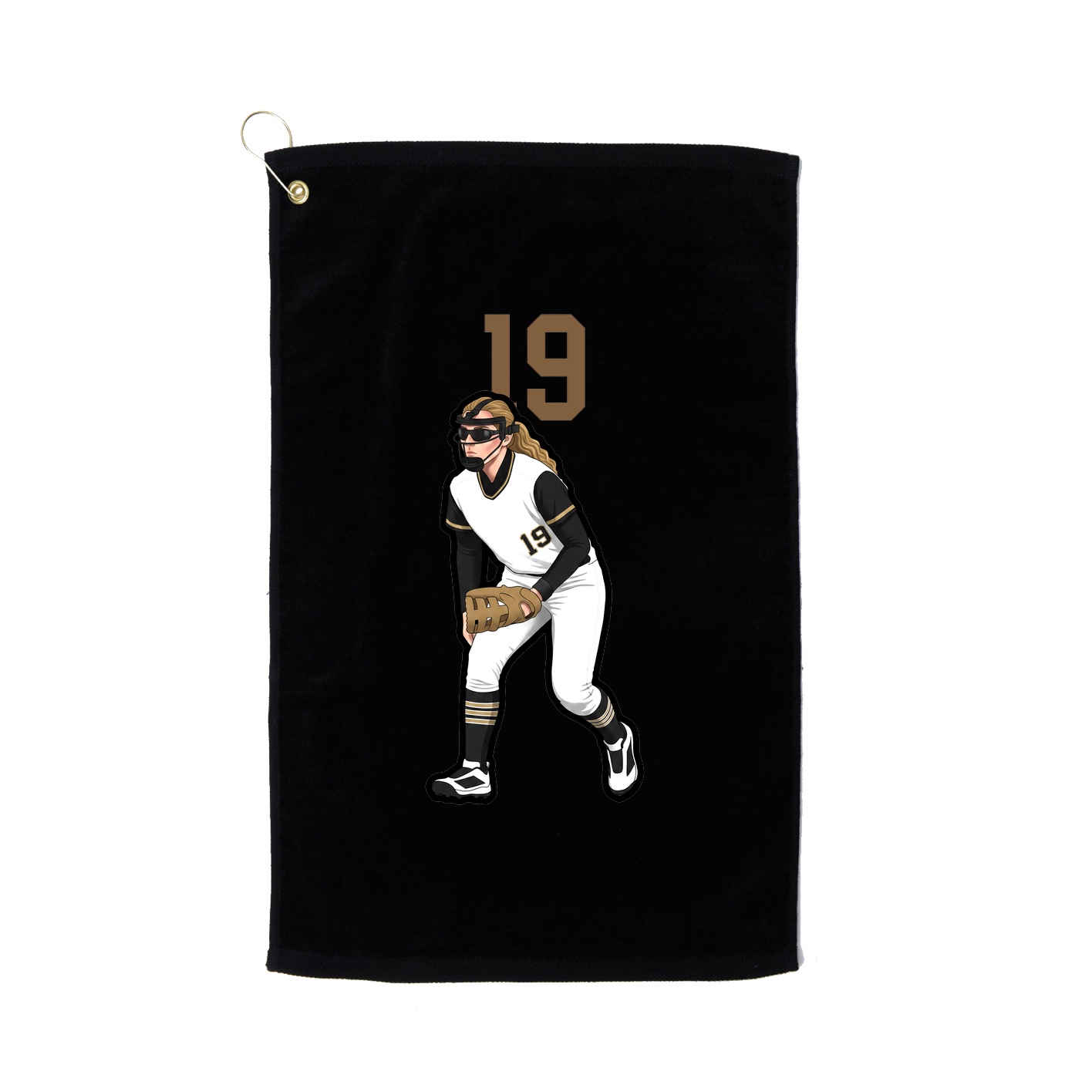 Golf Towel — Number Top in Black