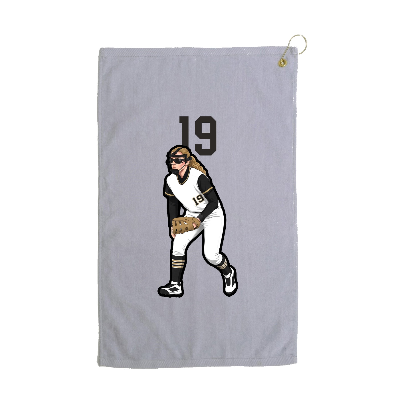 Golf Towel — Number Top in Grey