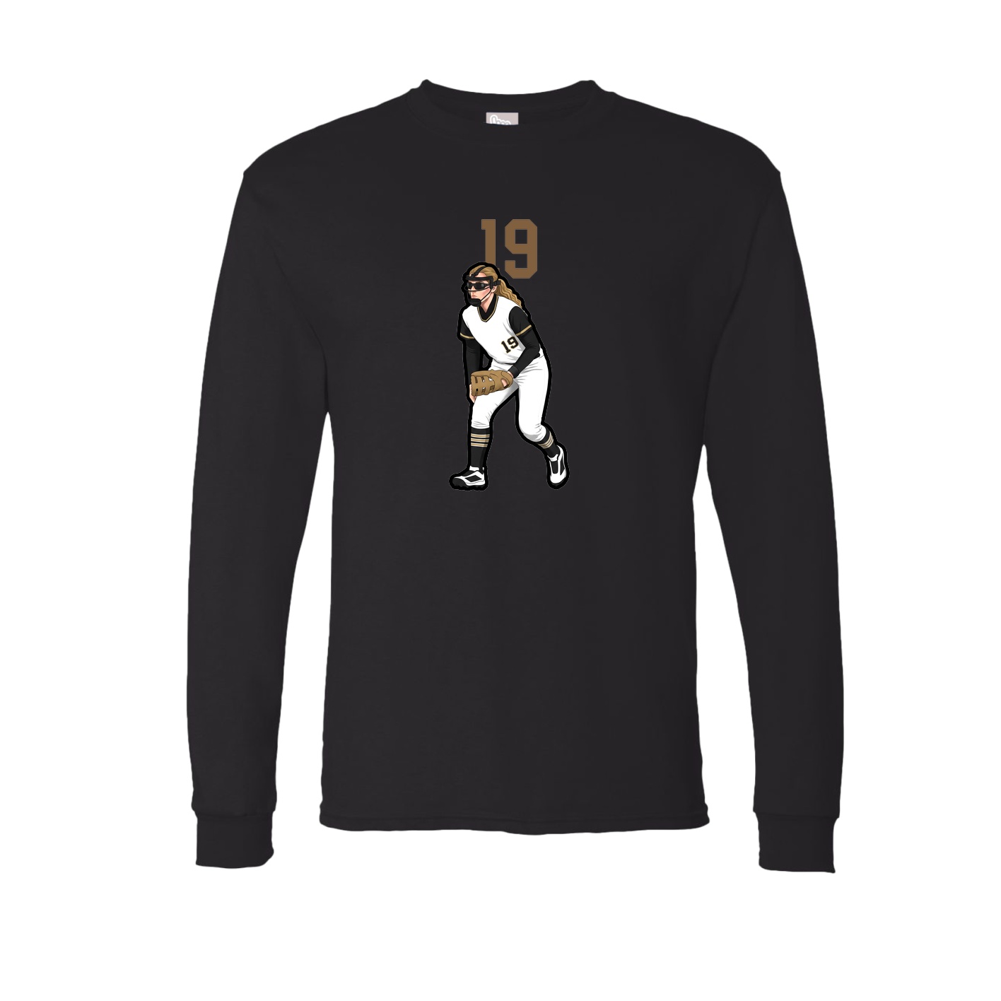 Long Sleeve Tee — Number Top in Black
