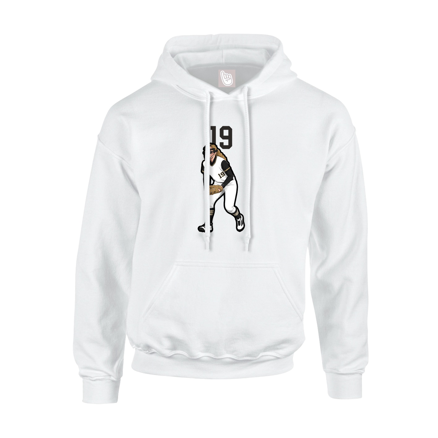 Youth Hoodie — Number Top in White