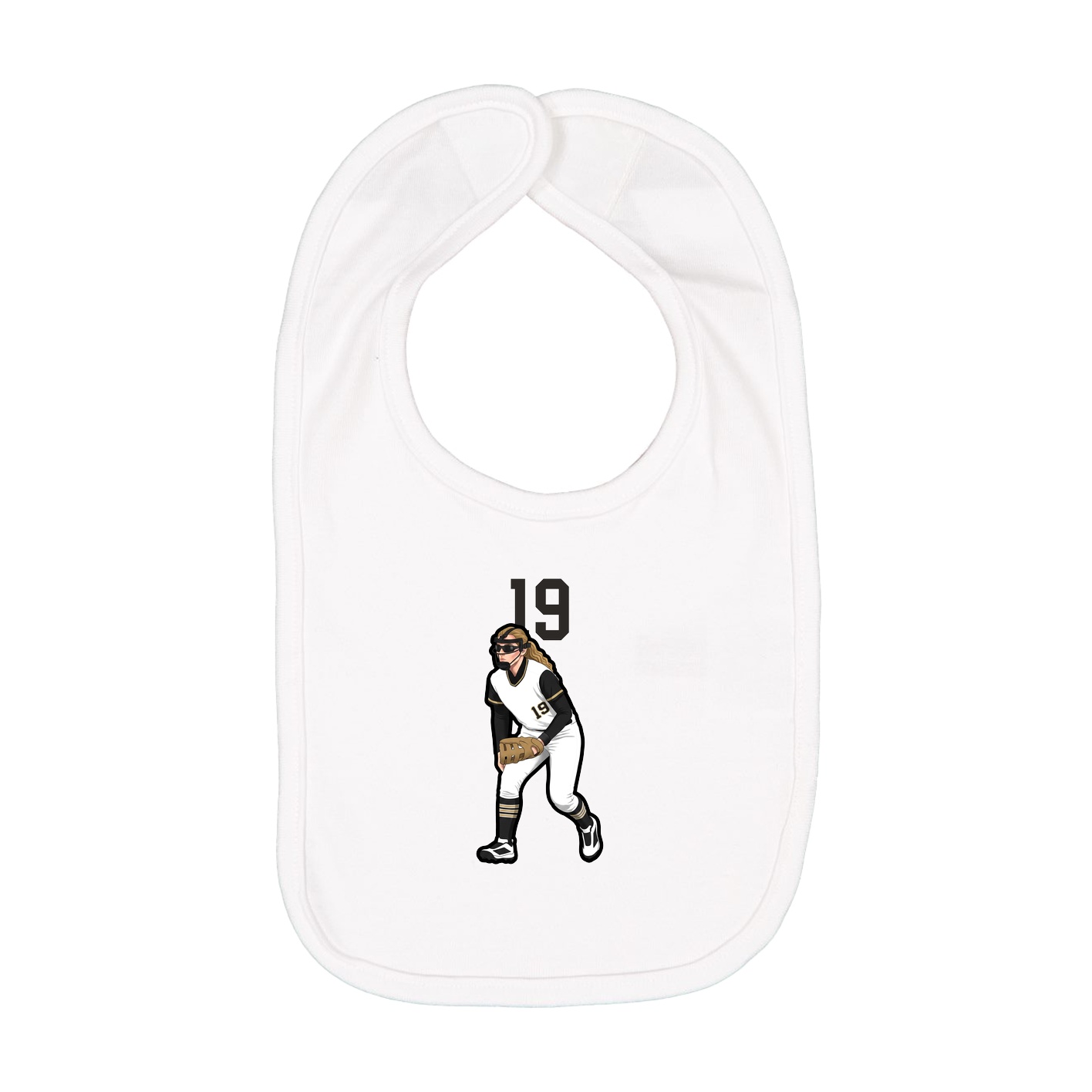 Infant Bib — Number Top in White