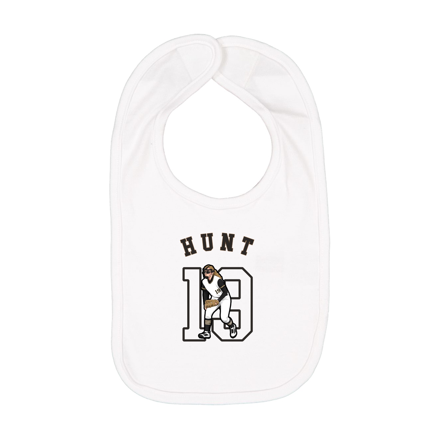 Infant Bib — Shirsey Arch in White