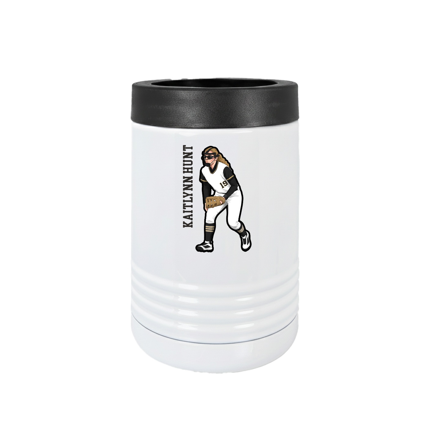 Beverage Holder — Name Vertical in White