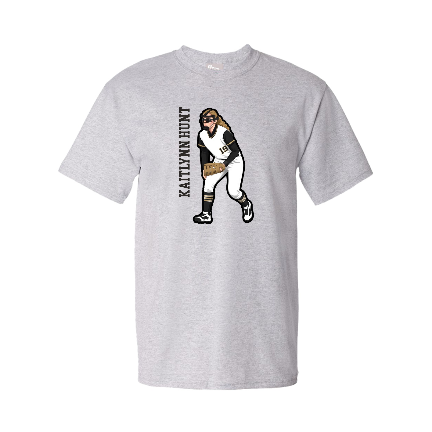Tee — Name Vertical in Grey