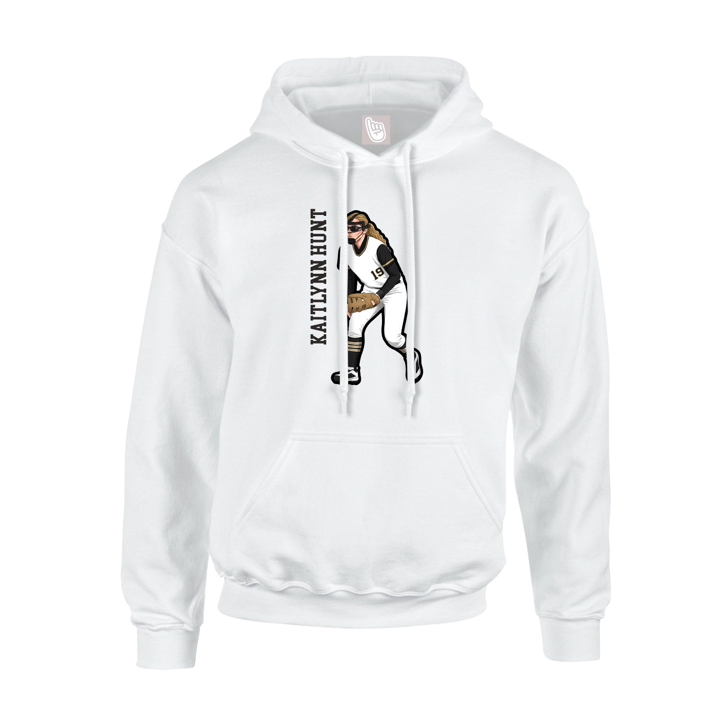 Youth Hoodie — Name Vertical in White