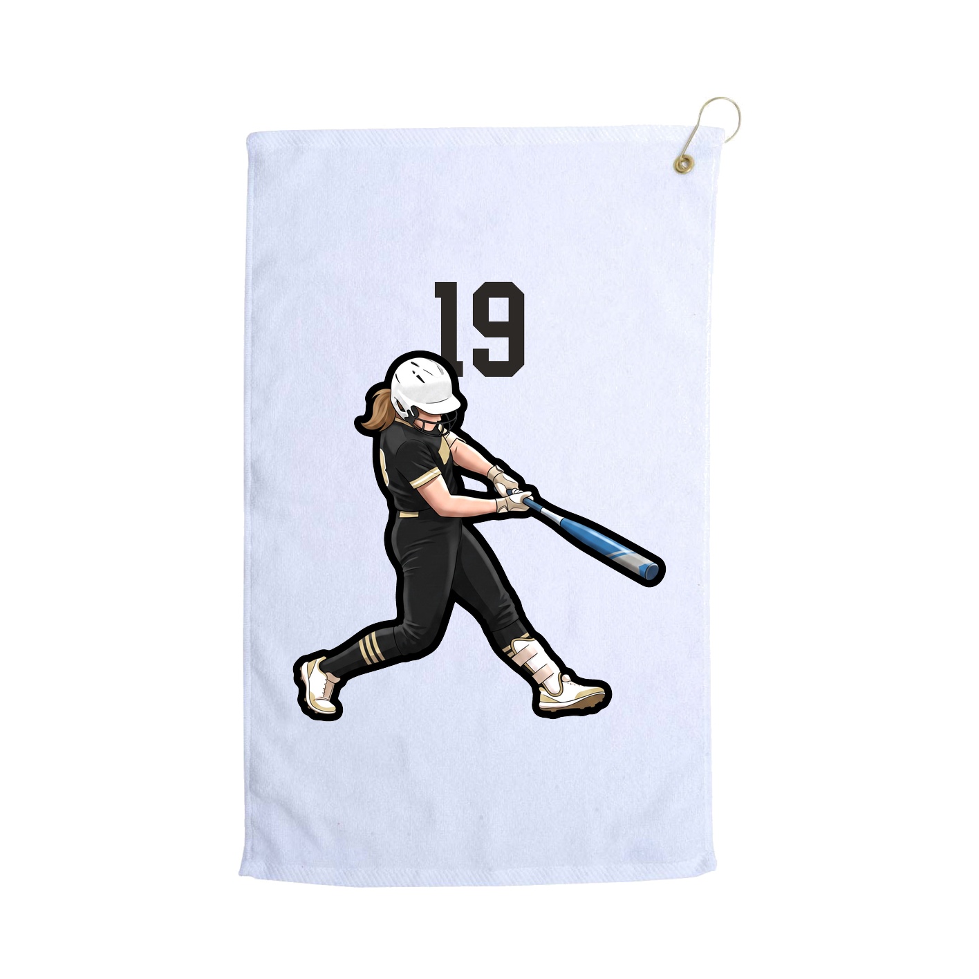 Golf Towel — Number Top in White