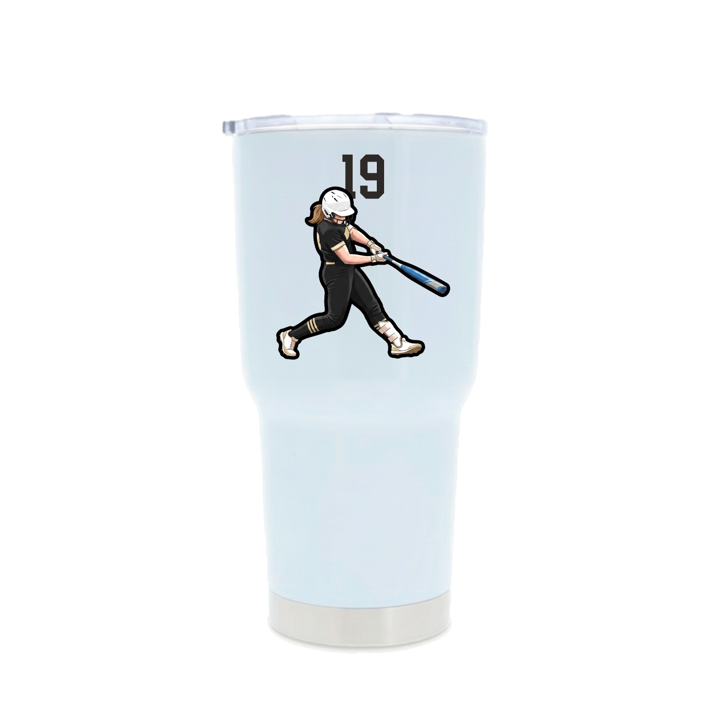 30oz Stainless Steel Tumbler — Number Top in White