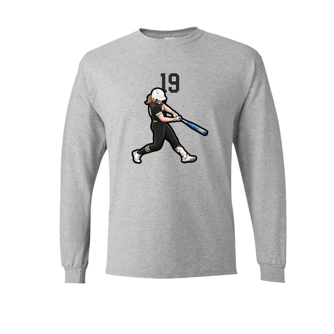Long Sleeve Tee — Number Top in Grey