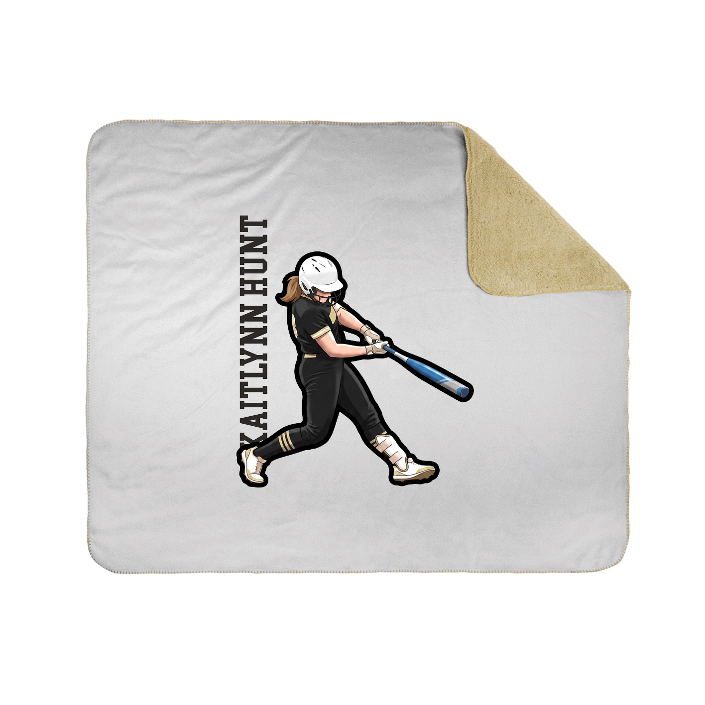 Throw Blanket — Name Vertical in White