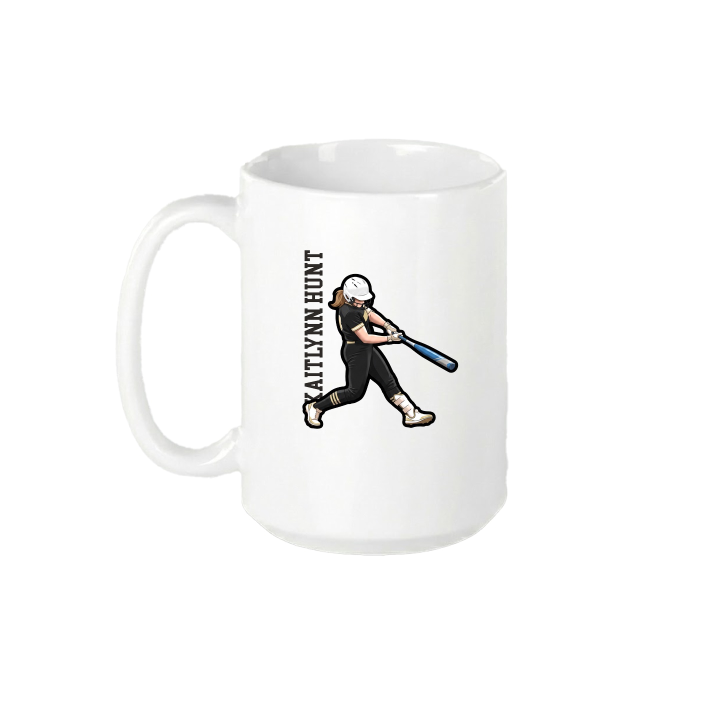 15oz Coffee Mug — Name Vertical in White