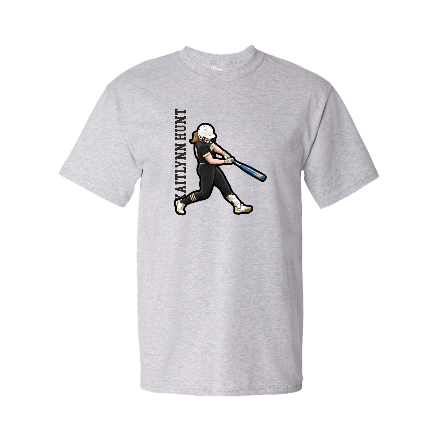 Youth Tee — Name Vertical in Grey