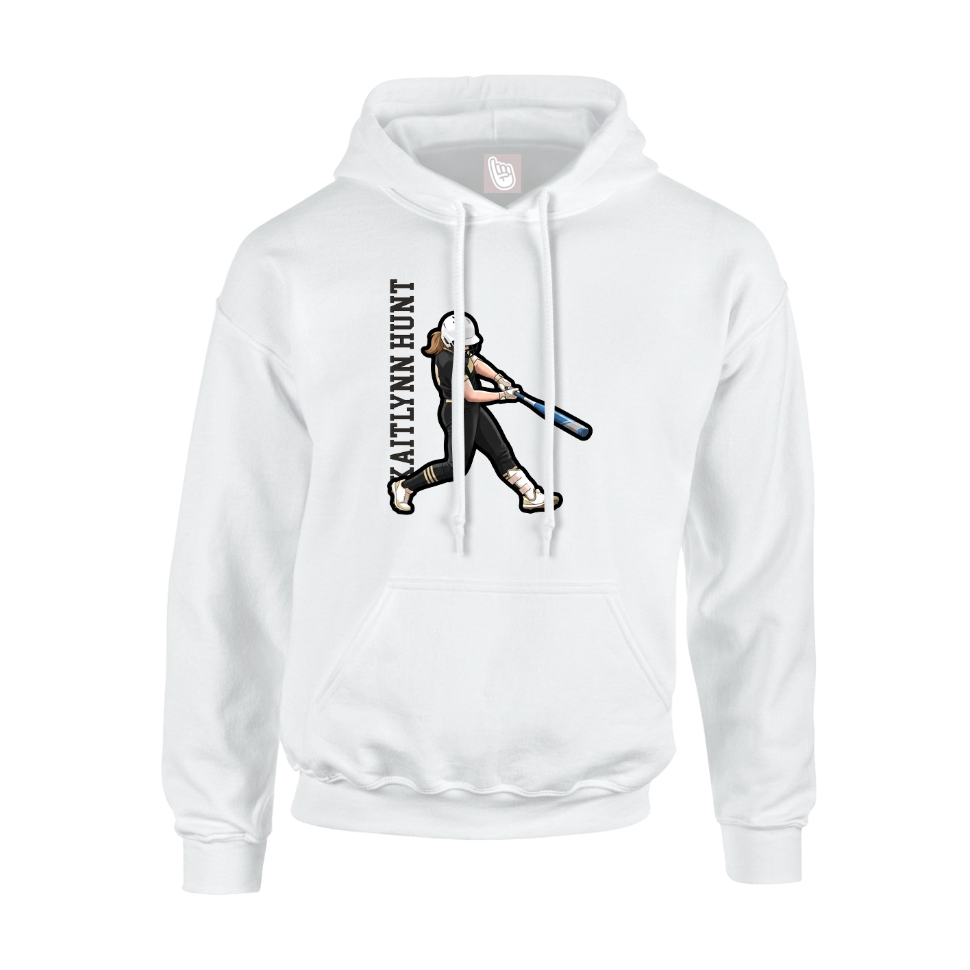Youth Hoodie — Name Vertical in White