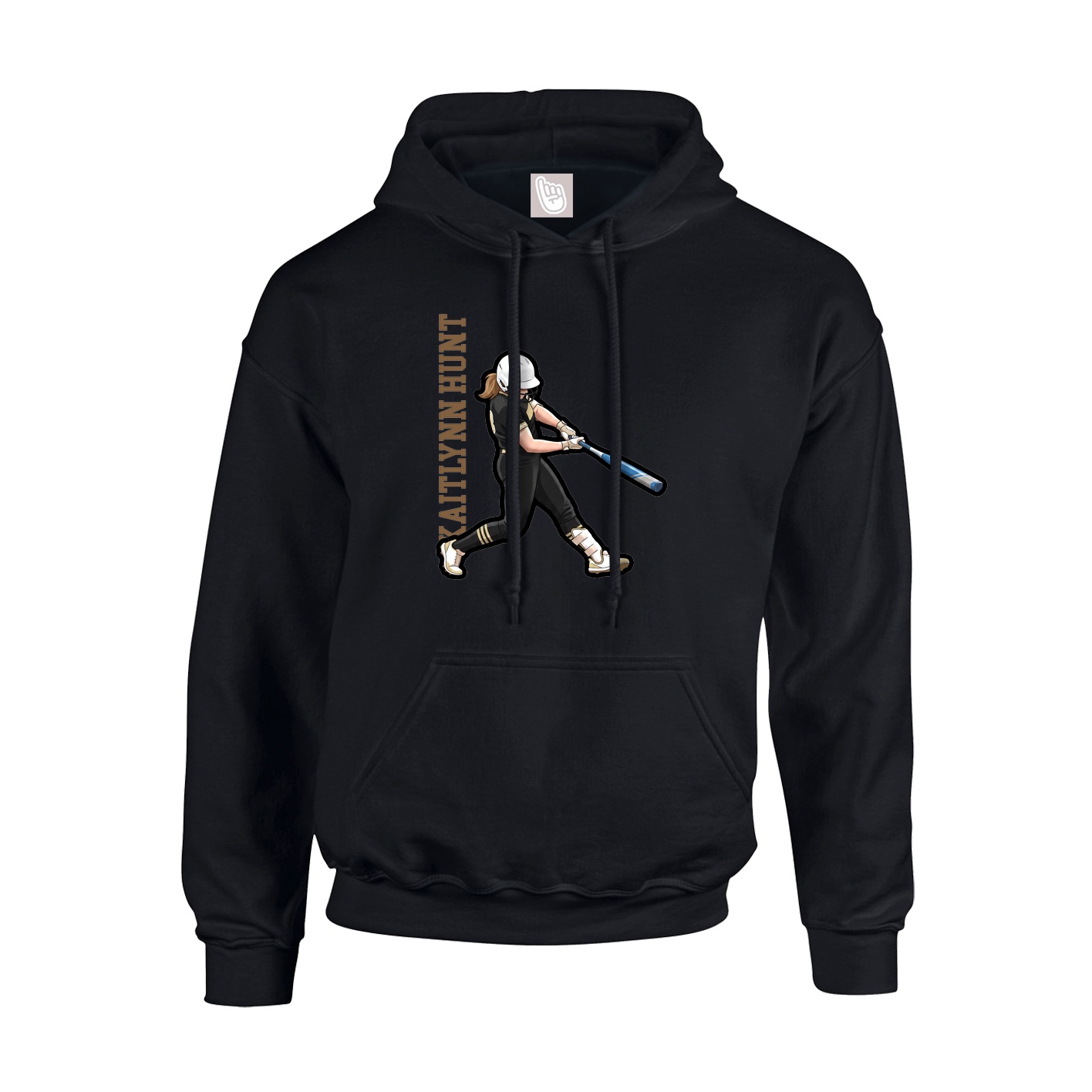 Youth Hoodie — Name Vertical in Black