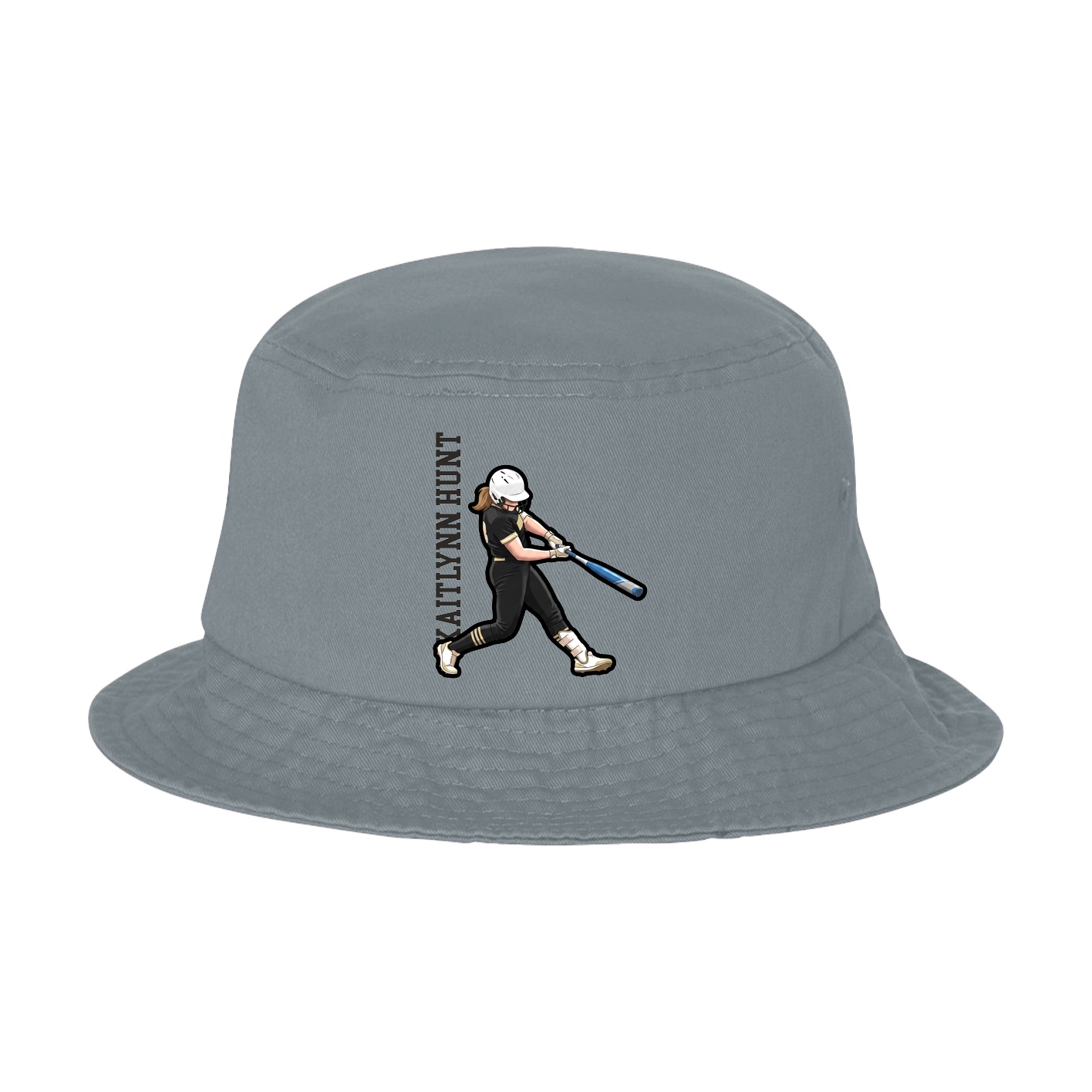 Bucket Cap — Name Vertical in Grey