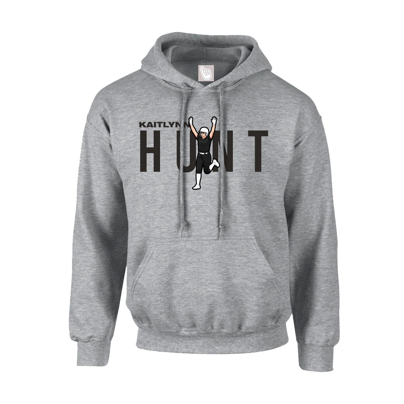 Hoodie — Player Name in Grey