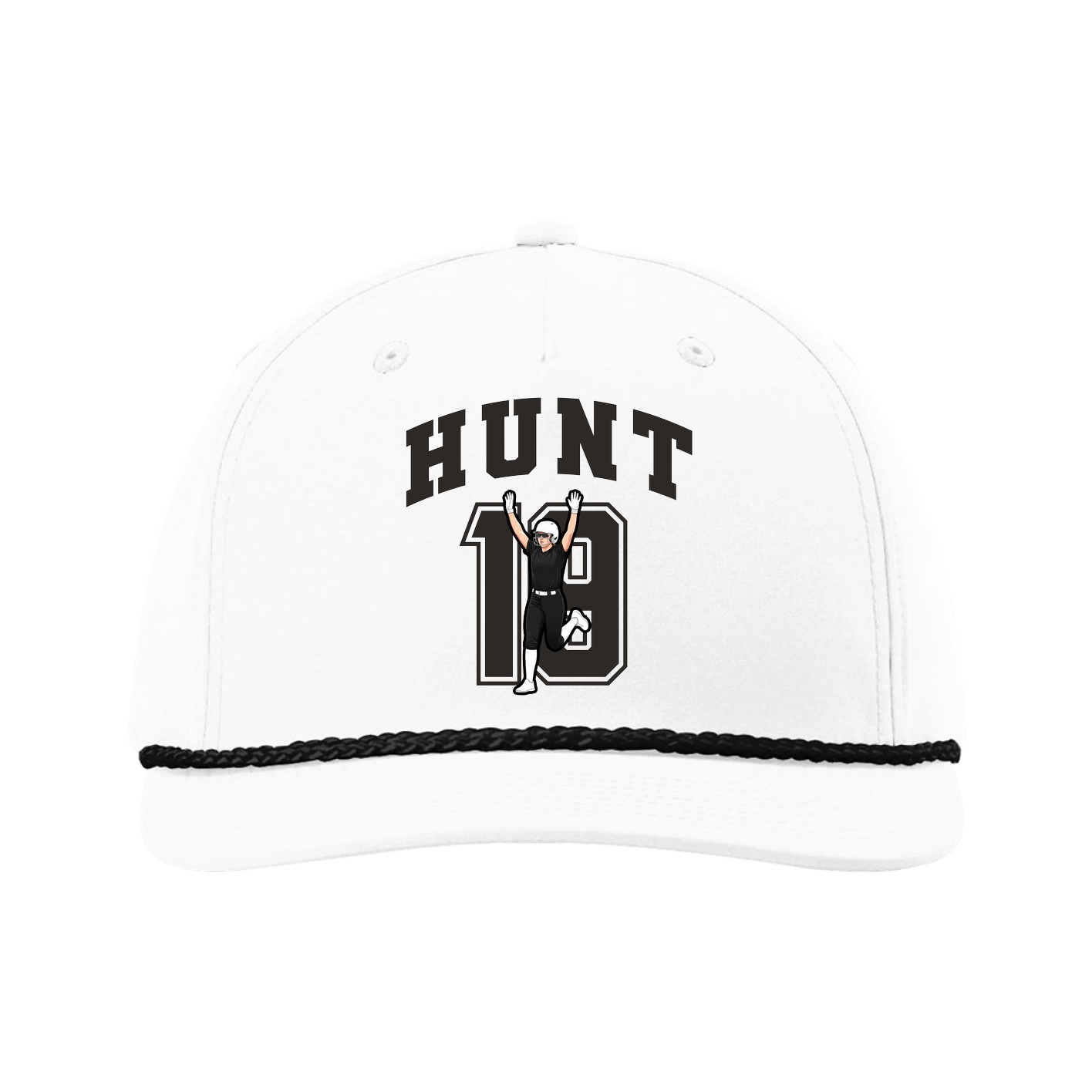 Five-Panel Classic Rope Cap — Number in White