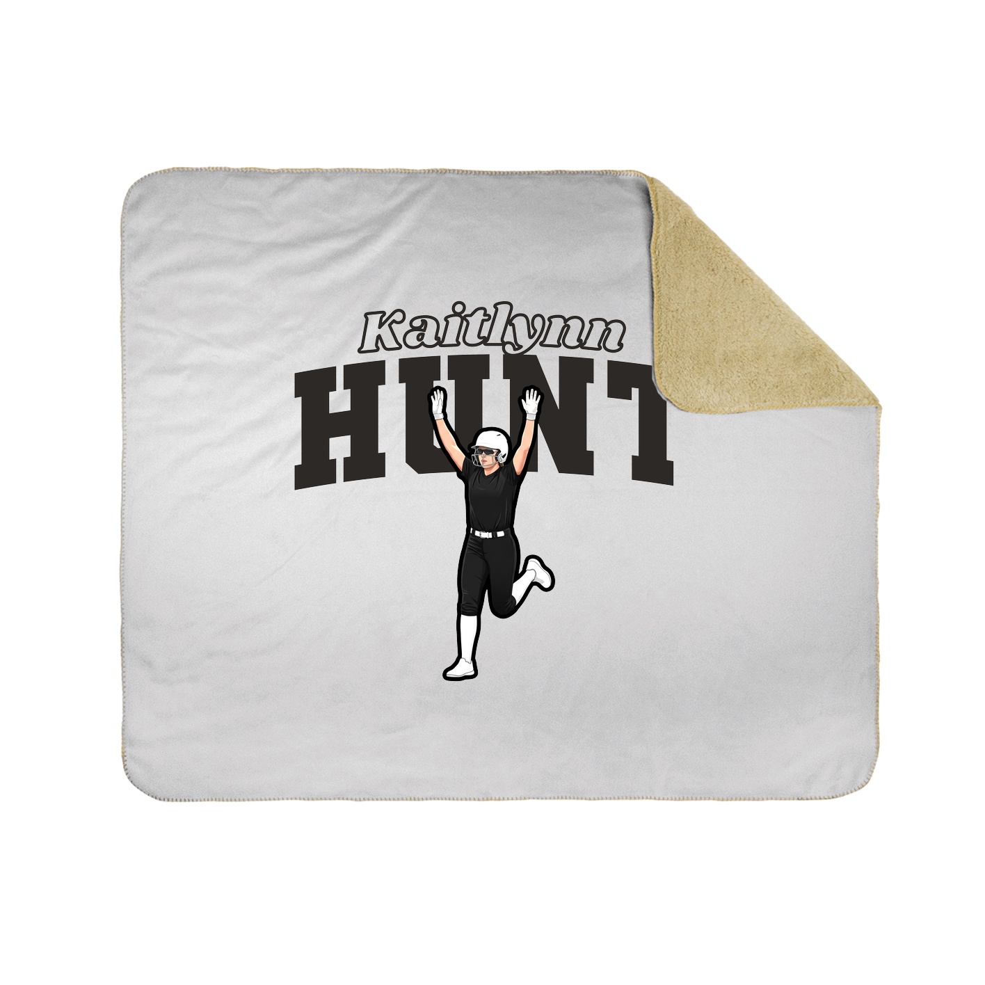 Throw Blanket — Name Arch in White