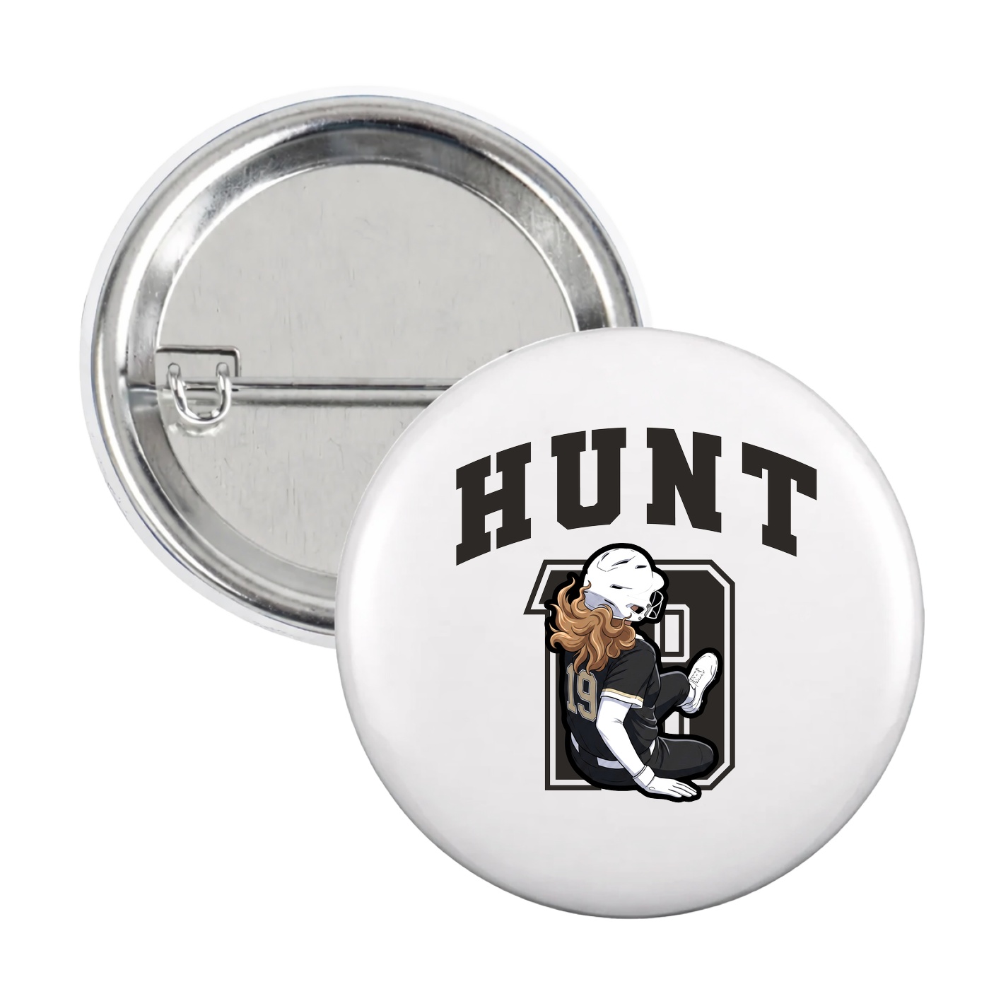 Game Day Button — Number in White
