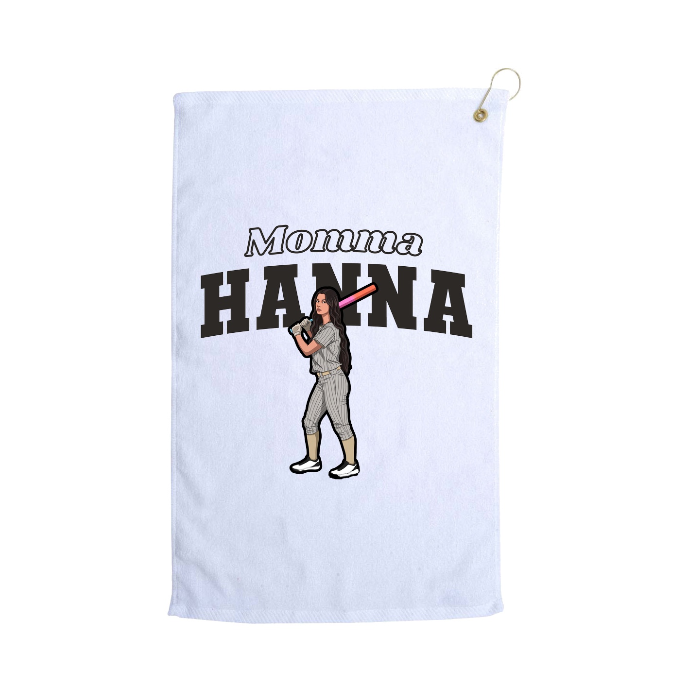 Golf Towel — Mothers Day Block in White