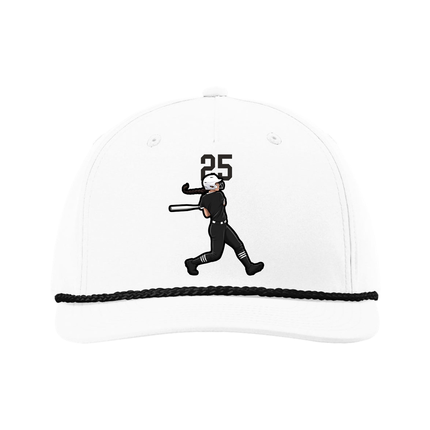 Five-Panel Classic Rope Cap — Number Top in White