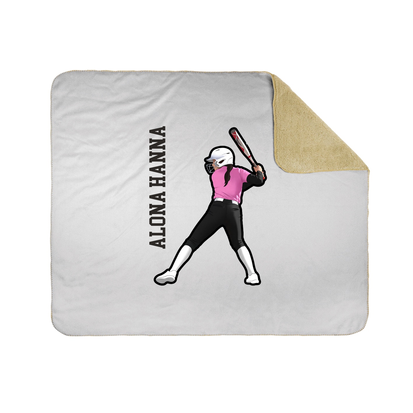 Throw Blanket — Name Vertical in White