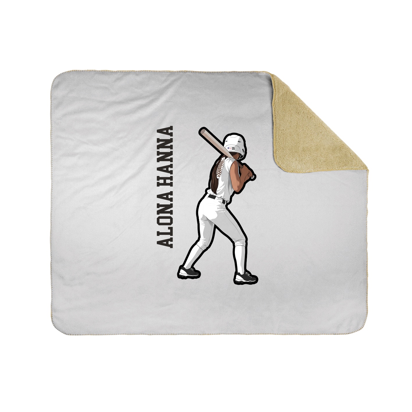 Throw Blanket — Name Vertical in White