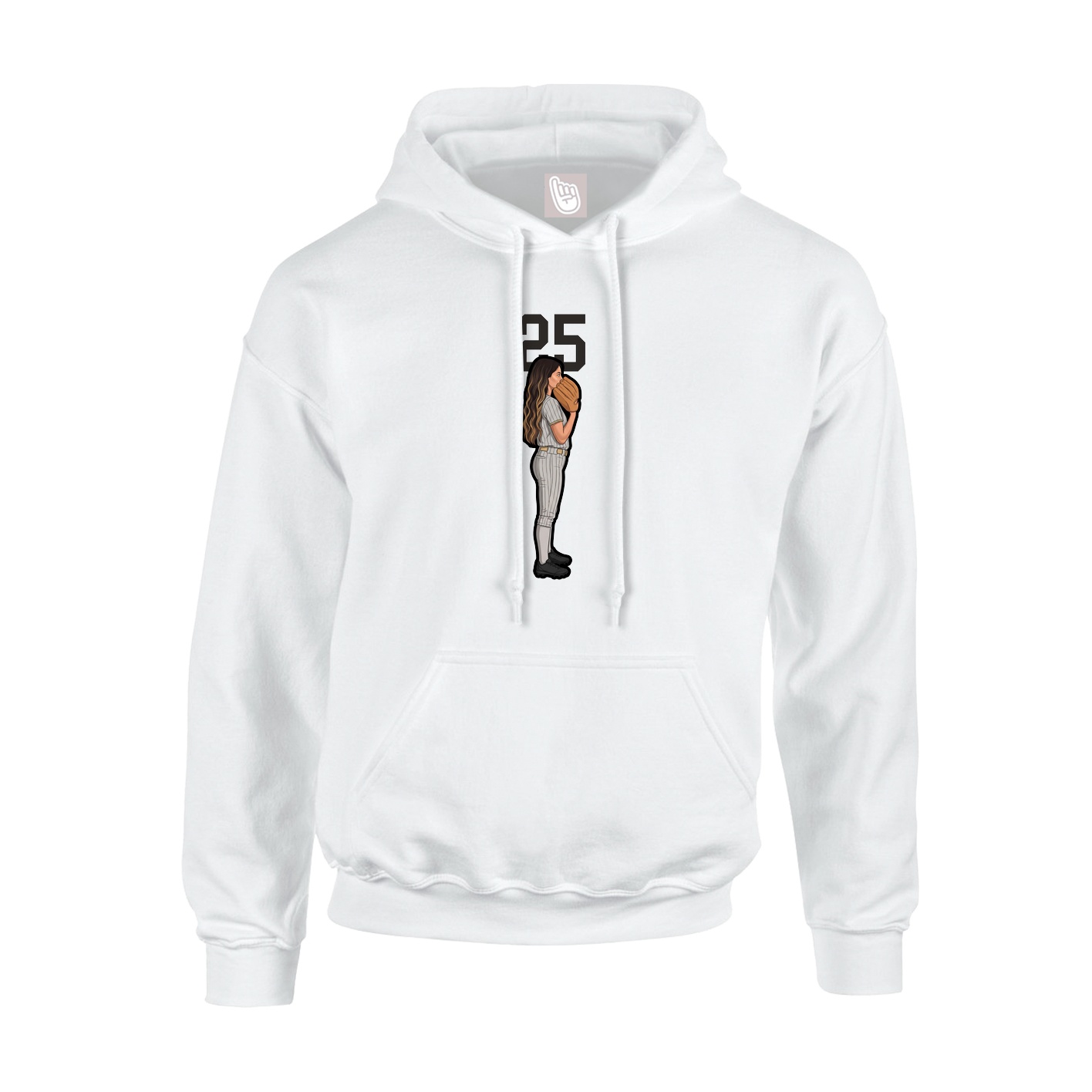 Hoodie — Number Top in White