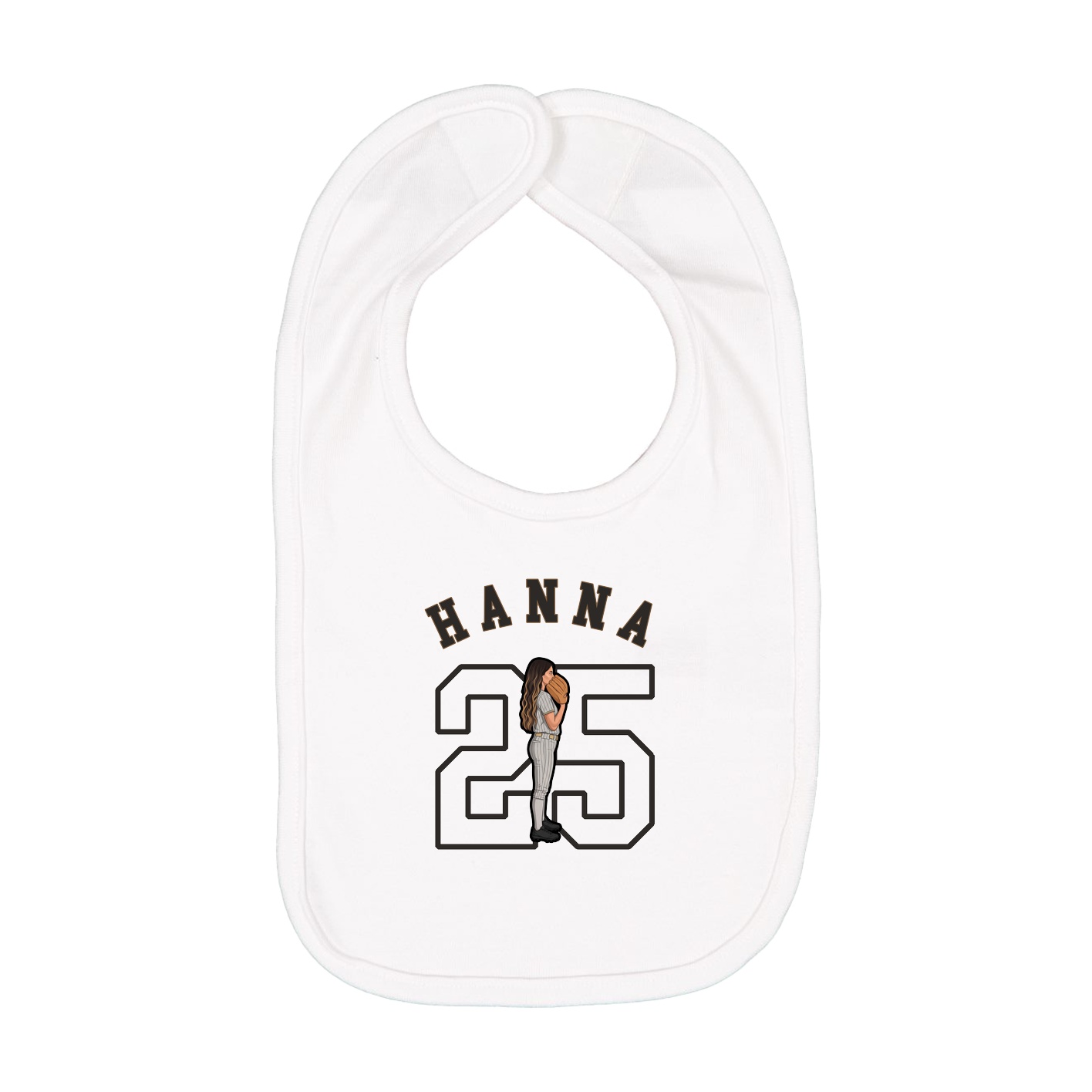 Infant Bib — Shirsey Arch in White